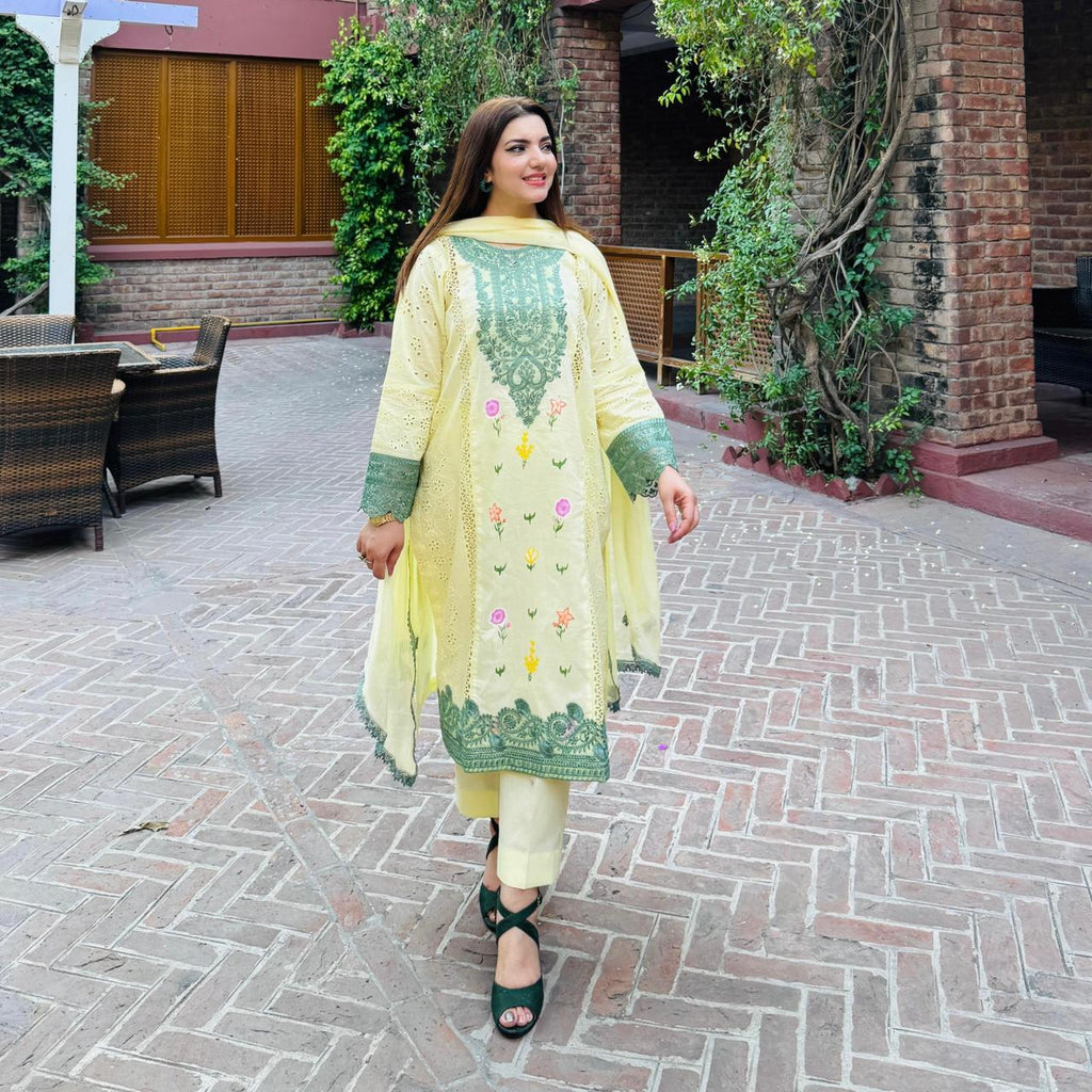 Lemon Zest Chickenkari Hand-Painted 3-Piece Set