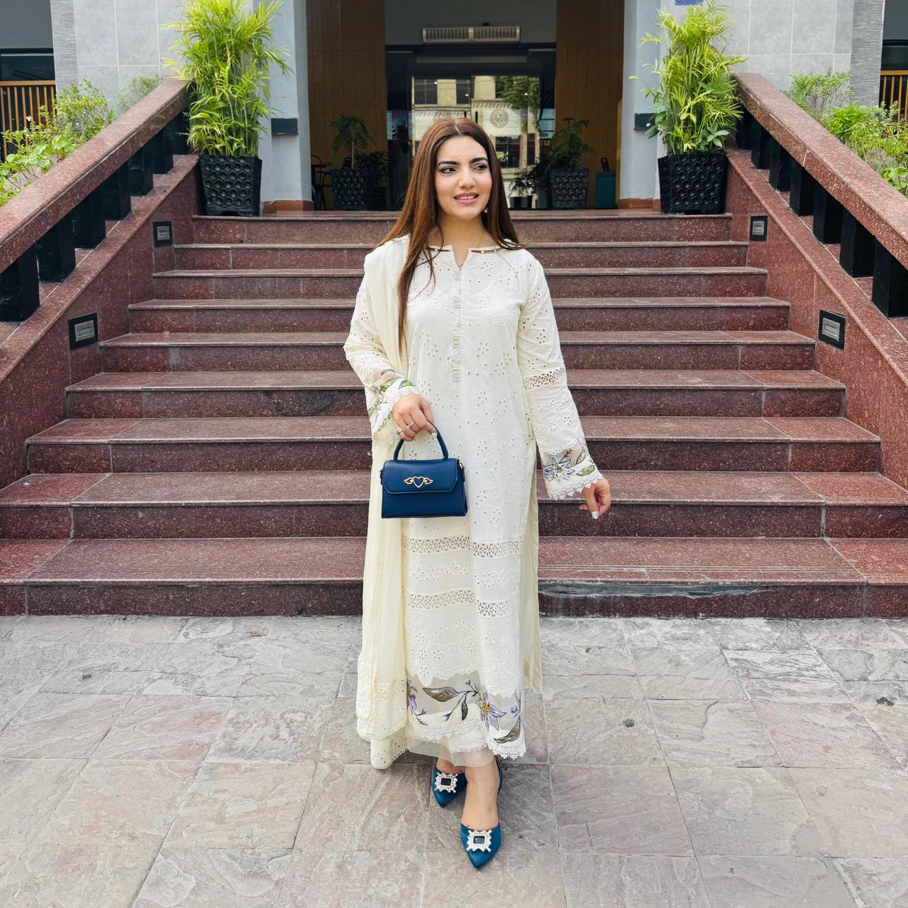 Ivory Bloom Chickenkari 3-Piece Set