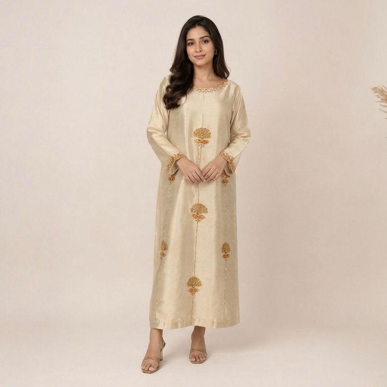 Golden Aura Hand-Painted Kaftan