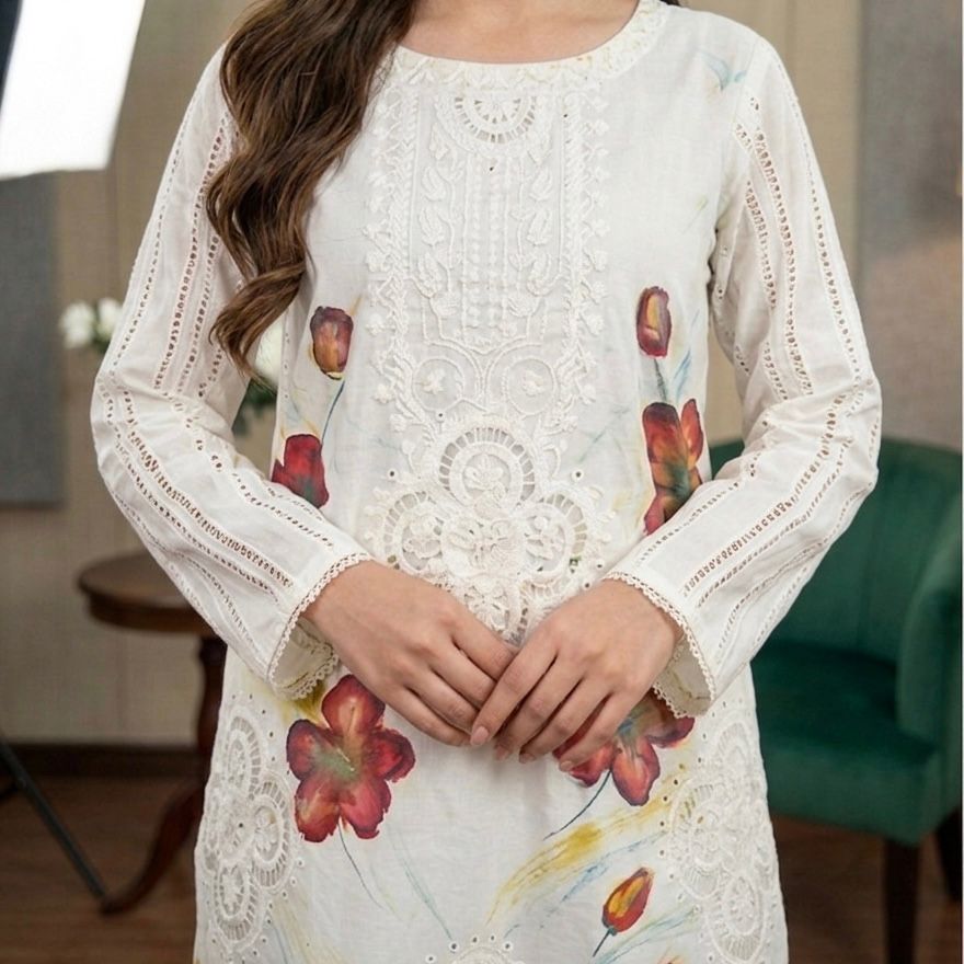 Ivory Grace Hand-Painted 2-Piece Farshi Shalwar