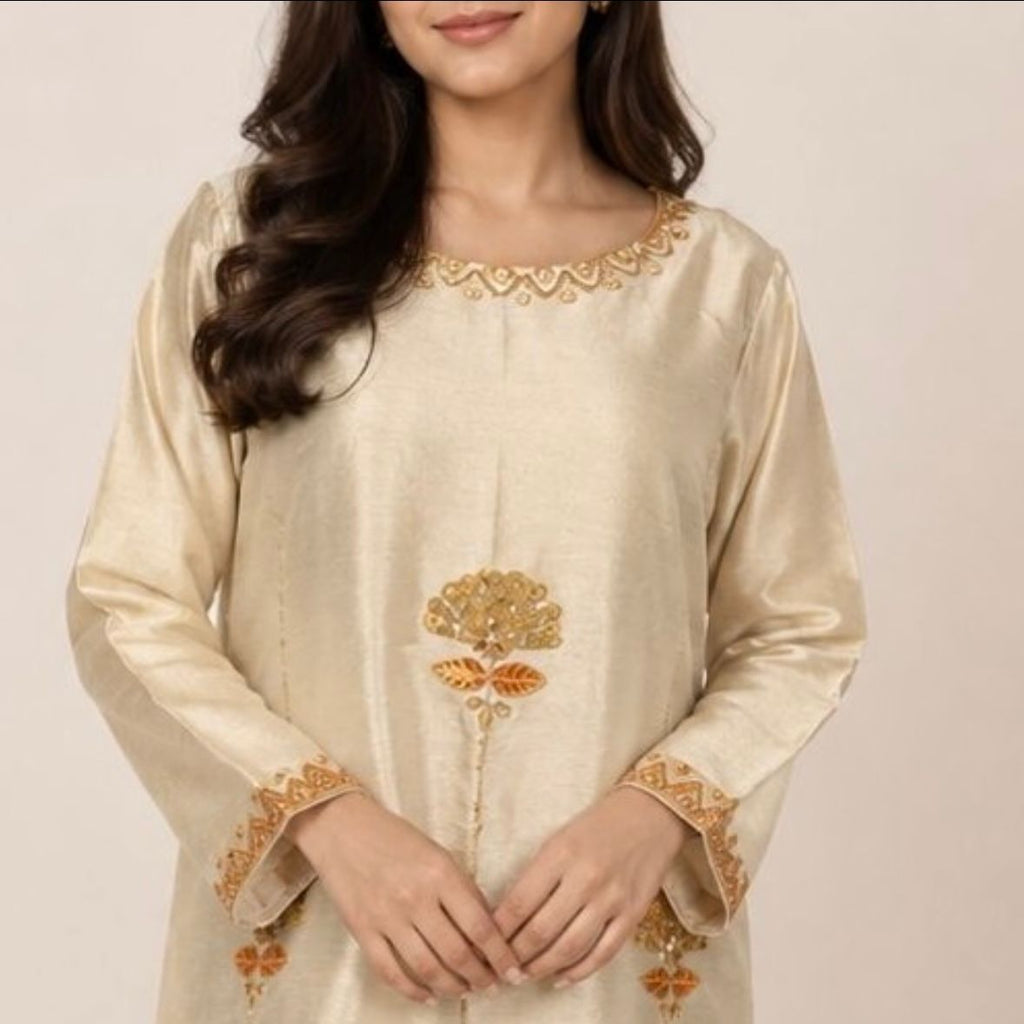 Golden Aura Hand-Painted Kaftan